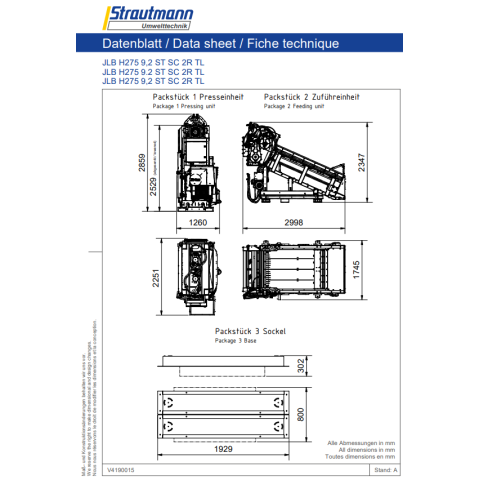 JLB Jumbo-Poloautomatický lis, otevřený podavač, QuickLink, 2R