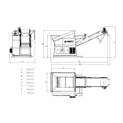 Předdrtič 13kW/dopravník/magnet
